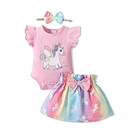 SUNNY PIGGY Baby Girl Clothes Newborn Dress Infant Romper Summer Outfit Cute Toddler Clothing Skirt Set