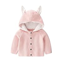 Toddler Baby Girls Boys Swater Coat Cute Ear Hooded Buttons Knit Jacket Cardigan Kids Clothes