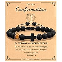 Cross Bracelet for Men Boys, Graduation Baptism First Communion Confirmation Gifts for Boys Teenage, Graduation Gifts 2024 High School College 8th Grade for Him, Christian Gifts for Men Teens Dad Grandchildren Faith