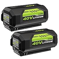 6.0Ah Replacement for Ryobi 40V Battery Compatible with Ryobi 40v Lithium Battery OP4040 OP40401 OP4026 OP40261 OP4050 OP40601 Compatible with Ryobi Battery 40 Volt Cordless Power Tools - 2Pack