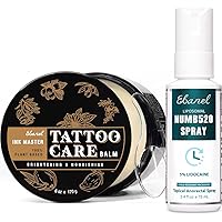 Ebanel Bundle of 5% Lidocaine Numbing Spray and Tattoo Aftercare Healing Balm