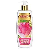 Vaadi Herbals Lotus with Honeysuckle Extract Shampoo Color Preserving Shampoo ALL Natural Paraben Free Sulfate Free Scalp Therapy - Suitable for All Hair Types - 11.8 Ounces