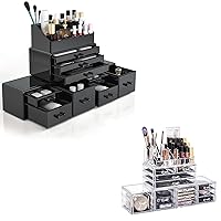 Makeup Organizer 4 Pieces Acrylic Makeup Storage Box, Makeup Storage Organizer for Bathroom Countertop and Dresser