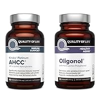 Kinoko Platinum AHCC 750mg and Oligonol Lychee Extract - Immune Support and Healthy Aging