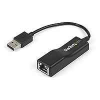 StarTech.com USB 2.0 to 10/100 Mbps Ethernet Network Adapter Dongle - USB Network Adapter - USB 2.0 Fast Ethernet Adapter - USB NIC (USB2100), Black