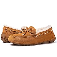 GLOBALWIN Women's Moccasins Shoes Winter Indoor Outdoor Faux Fur Lined Slippers