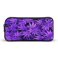 Purple Pot Leaf Weed Pencil Case Durable Pencil Bag Large Capacity Storage Pen Pouch