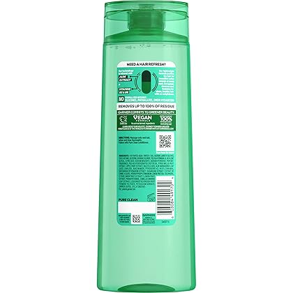 Garnier Fructis Pure Clean Purifying Shampoo, Silicone-Free, 12.5 Fl Oz, 1 Count (Packaging May Vary)