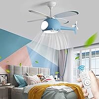 LZH FILTER 40 W Children's Ceiling Fan Light, LED Helicopter Ceiling Lights, 6 Gears Adjustable Wind Speed with Remote Control, Positive and Negative Winter and Summer Fans