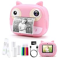 Instant Print Camera for Kids, Digital Camera for Kids,1080P Video Camera with Color Pens,Print Papers-Birthday Gift for Boys Girls Age 6-14(Pink) Instant Print Camera for Kids, Digital Camera for Kids,1080P Video Camera with Color Pens,Print Papers-Birthday Gift for Boys Girls Age 6-14(Pink)