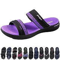 Gold Pigeon Shoes EVA Ultra Cushion Women's Slides Lightweight Quick Dry Anti-Fatigue Flat Slide Sandal for Women Size 8-8.5 * 1583 Purple -39