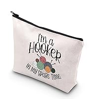 WCGXKO Crochet Lover Gift Crocheters Gift I'm A Hooker In My Spare Time Zipper Pouch Makeup Bag (spare time)