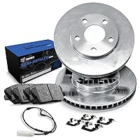 R1 Concepts Rear Brake Rotors with Semi Metallic Pads�and Hardware Kit Compatible For 2011-2018 Porsche Cayenne