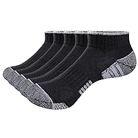 YUEDGE Mens Cushioned Trainer Socks Moisture Wicking Running Athletic Socks Short Ankle Sports Socks For Men 4-7/6-10/9-12,Multipack, 5 Pairs/Pack