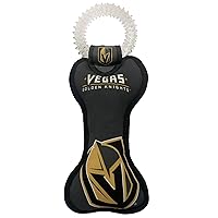 Pets First NHL LAS Vegas Golden Knights Dental Dog TUG Toy with Squeaker. Tough PET Toy for Healthy Fun, Teething & Cleaning Pet's Teeth & Gum., one Size (LVK-3310)
