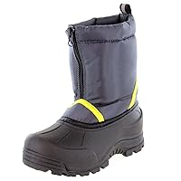 Northside Kid's Icicle Winter Snow Boot, Gray/Volt, 11 Little Kid