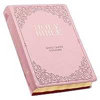KJV Holy Bible, Giant Print Full-size Faux Leather Red Letter Edition - Thumb Index & Ribbon Marker, King James Version, Pink KJV Holy Bible, Giant Print Full-size Faux Leather Red Letter Edition - Thumb Index & Ribbon Marker, King James Version, Pink