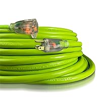 14/3 100ft Cold Weather Extension Cord with 2 Lighted Plugs