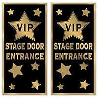 Beistle Plastic VIP Stage Door Entrance Door Covers, 5’ x 30”, Set of 2 - Red Carpet Inspired Decor, Hollywood Themed Parties, Movie Nights, Awards Events, & Glamorous Celebrity Entrances
