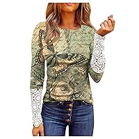 Oversize Vacation Shirt Tshirts Shirts for Women Funny Shirts Women Shirts Womens Shirts Dressy Casual Going Out Tops for Women Long Sleeve Tee Shirts for Women Green 5XL