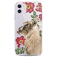 TPU Case Compatible with Apple iPhone 12 Pro Max 2020 New Back Cover 6.7 inches Cute Clear Floral Phone Soft Print Baby Animals Teen Cute Girl Goat Flexible Silicone Slim fit Pet Kawaii Design