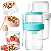 Nuenen 3 Pack 29 oz Cereal Cups Breakfast Cereal and Milk Container Portable Take and Go Cup Reusable Overnight Oats Container 2 Tier Oats Jars with Lid Fork Leak Proof Yogurt Oatmeal Salad Cup