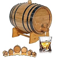 2 Liter Oak Aging Barrel with Wood Stand, Bung & Spigot - Mini Whiskey Barrels for The Home Alcohol Distiller, Moonshiner & Winemaker - Age Cocktails, Bourbon, Whisky, Tequila, Rum, Mead Wine (2L)