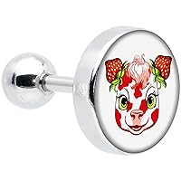 Body Candy 16 Gauge 1/4 Strawberry Cow Cartilage Tragus Earring