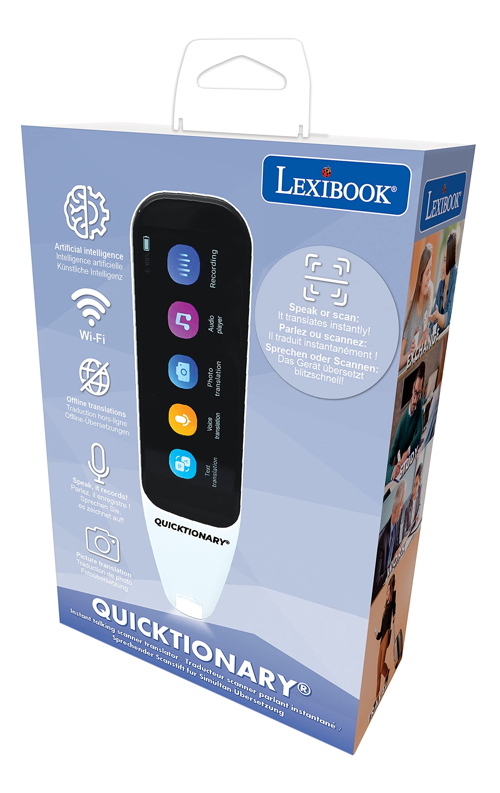 Lexibook Quicktionary - 112 Languages Instant Talking Translator, Photo, Scan & Oral Translation, Professional & Travel Multilingual Talking Translator - NTL4000