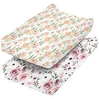 Changing Pad Cover Set for Baby Girls Boys | 2 Pack Set | Unisex Diaper Change Table Sheets | Fit 32