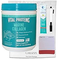 Vital Proteins Marine Collagen Peptides Powder Supplement for Skin Hair Nail Joint - Hydrolyzed Collagen - Unflavored - 14.5 oz Canister with Liquid I.V Hydration Strawberry Sample Pack