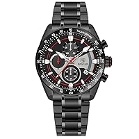BENYAR Men's Watch Quartz Chronograph Movement 42 mm Dial Analogue Watch Stainless Steel Waterproof Watch Gift for Men BY-5201M