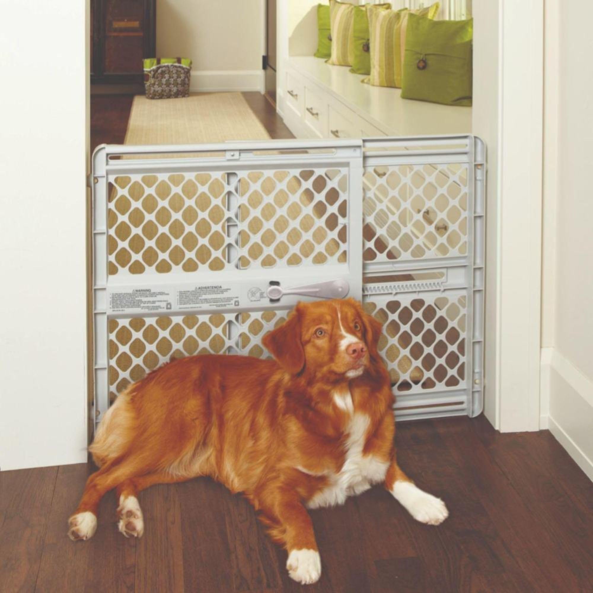 MYPET North States Universal Pet Gate: 26” - 42” Wide Dog Gate. Use as Pressure Mounted Gate or Swinging Door with Included Hardware. Dog Gates for Doorways, 26