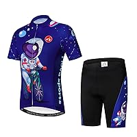 Cycling Jersey Shorts Set padded Suit Kid's Bicycle Tops Shirt Mountain Bike Riding