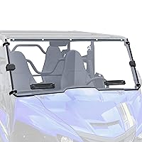 SAUTVS Full Windshield for Yamaha Wolverine X2 X4 850, Clear Dustproof Durable Hard Coat Poly Vented Front Full Windshield for Yamaha Wolverine X2 / X4 2018-2020 Accessories