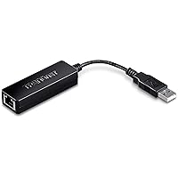 TRENDnet USB 2.0 to 10/100 Fast Ethernet LAN Wired Network Adapter for MacBook, TU2-ET100, ChromeBook, Windows 8.1 and Earlier, Linux, and Specific Android Tablets, ASIX AX88772A Chipset