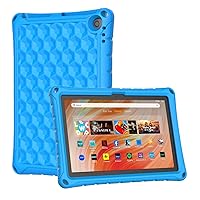 New Amazon Fire HD 10 & Fire HD 10 Plus Tablet Case for Kids(13th/11th Gen, 2023/2021 Release), DJ&RPPQ Lightweight Shockproof Kids Friendly Back Cover, Also for Sony Nokia 10.1in Tablet, Blue