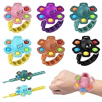 6pc Flip The face Changing Octopus Bubble and The Animal Pioneer Silicone Key Chain to Reduce Pressure Creative Octopus gyro Bracelet Rotate Octopus gyro Decompression Bracelet