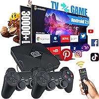 Fadist Super Console 64G, Retro Game Console/Android TV 2 in 1, Built in 30000+ Classic 2D/3D Video Games, 4K HDMI Output, Plug and Play, Suitable for Home, Party, Gift