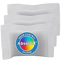 iTouchless AbsorbX Odor Filters 3-Pack, Absorbs Trash Odors, Natural Activated Carbon Technology, Biodegradable for use Trash Cans with a Standard Size Odor Filter Compartment