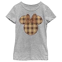 Disney Mickey and Friends Minnie Fall Plaid Fill Girls Heather T-Shirt