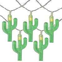 10-Count Green Cactus LED String Lights - 4.5ft Clear Wire