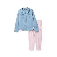 7 For All Mankind Girl's Denim Long Sleeve Top & Pants, 2T