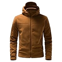 Men's Military Tactical Jackets Double Fleece Track Hoodie Jackets Warm Outdoor Hooded Coat Zip Up Sweatshirt Outwear