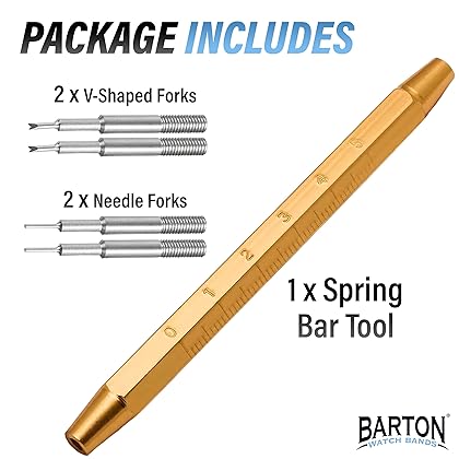 BARTON WATCH BANDS Spring Bar Tool - for Watch Pin Removal and Watch Band Replacement, Stainless steel