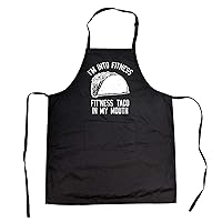 Crazy Dog T-Shirts Cookout Apron I'm Into Fitness Fit'Ness Taco In My Mouth Funny Grilling Smock