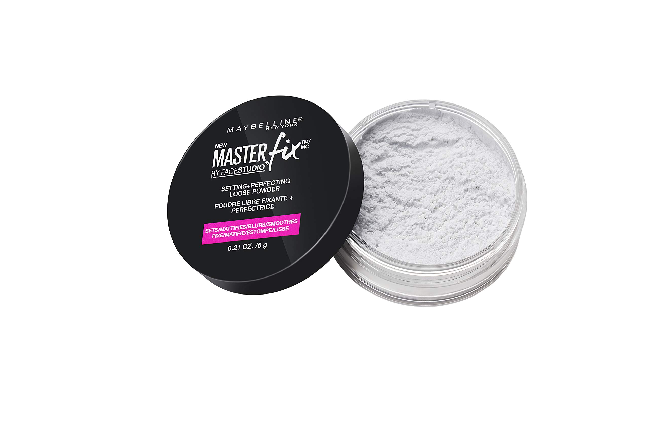Maybelline Facestudio Lasting Fix Setting + Perfecting Loose Powder Makeup, All Day Matte Wear, Minimizes Shine, Sets Foundation Makeup, Translucent, 0.21 oz.