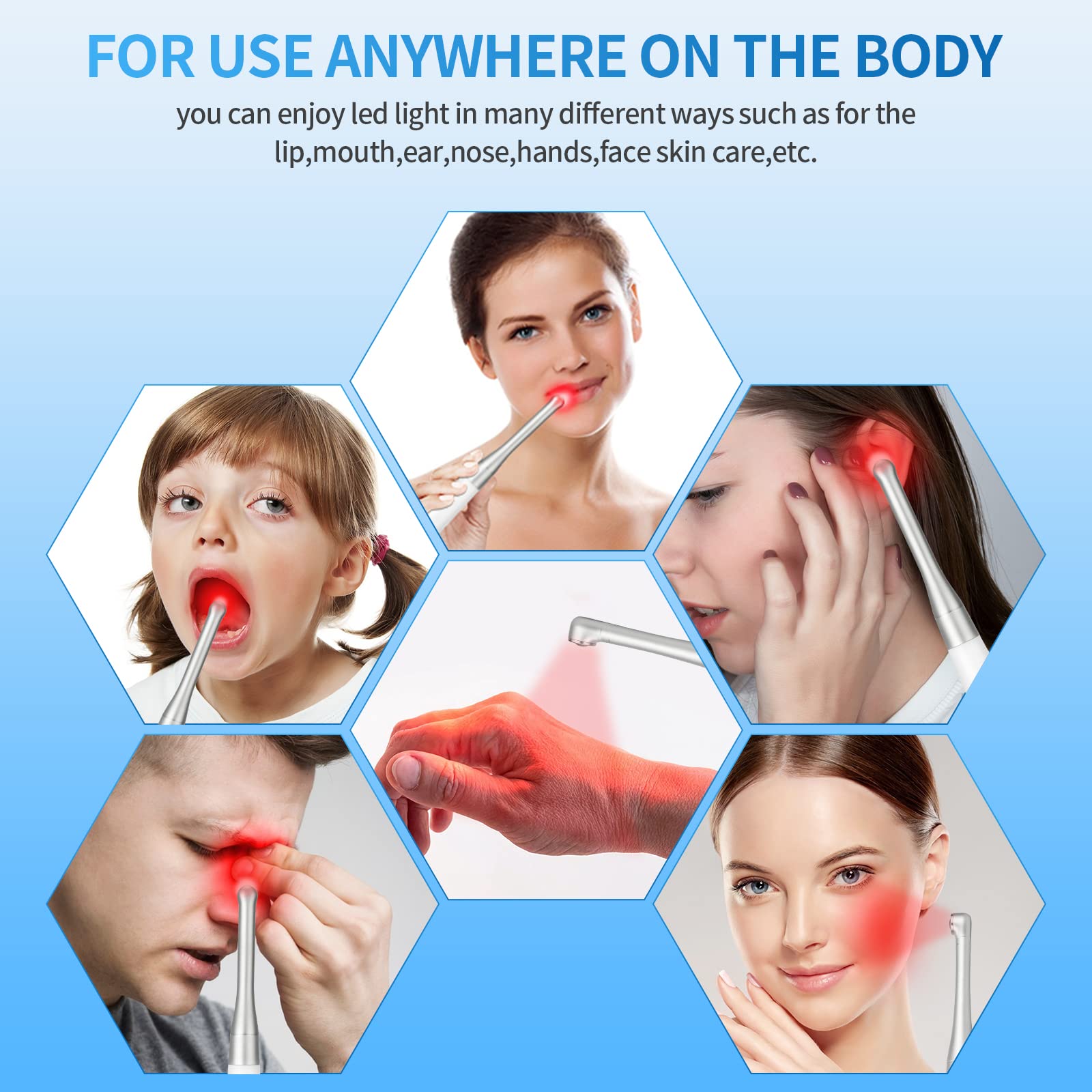 WINLEAD Cold Sore Treatment Device, Red Light Cold Sore Device for Pain Relief and Canker Sore Management, Dual Wavelength 660nm 850nm Red Infrared Light Therapy
