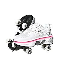 Four-Wheel Skate Shoes Children's Roller Shoes Detachable Roller Skate Shoes Unisex Kick-Roller Shoes Skating Cool Running Shoes