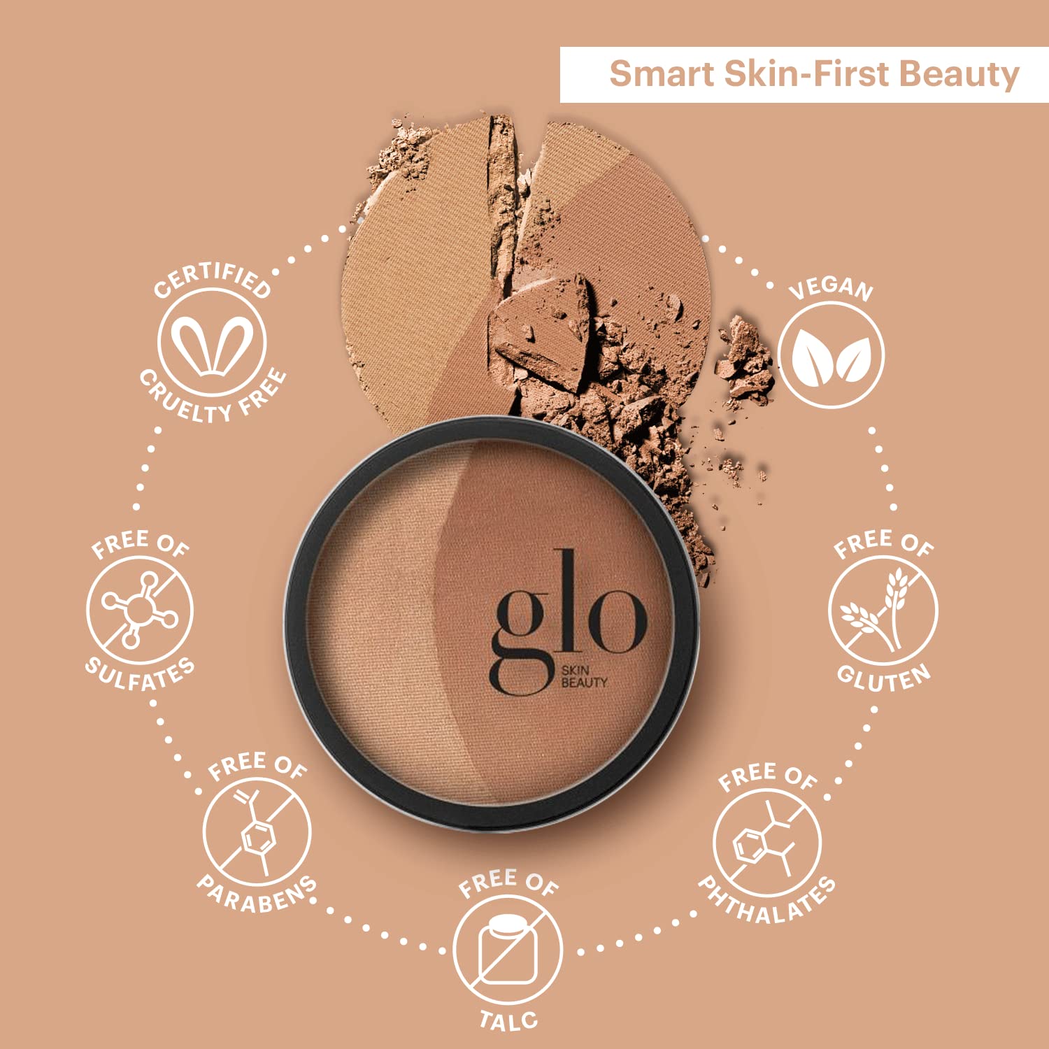 Glo Skin Beauty Bronzer Pressed Powder - Mineral Based Makeup Adds Warmth and Natural Contour for a Sun-Kissed Glow (Sunkiss)